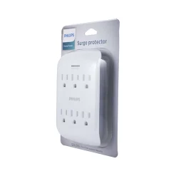 Philips 6-Outlet Wall Tap, White (SPP3461WA/37)