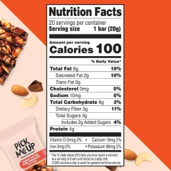 Pick Me Up Provisions™ Gluten Free Peanut Butter Dark Chocolate Nut Bar, 0.7 oz., 20/Box (PM62796)