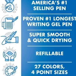 Pens|Pilot G2 Retractable Gel Pens, Ultra Fine Point, Red Ink, Dozen (31279) Blue