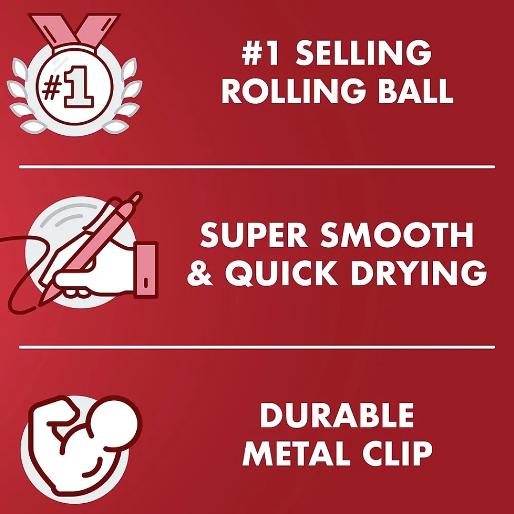 Pens|Pilot Precise V5 Rollerball Pens, Extra Fine Point, Red Ink, 5/Pack (26012)