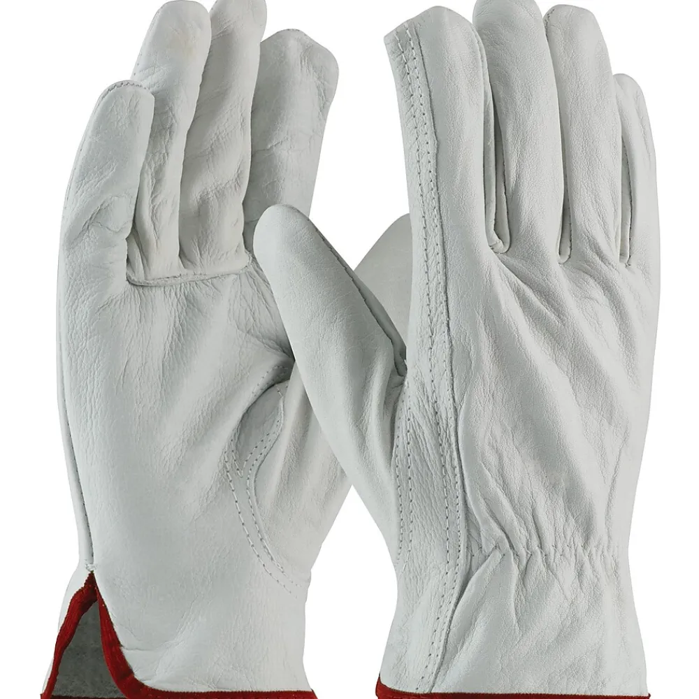 PIP Driver's Gloves, Economy Grade, Top Grain Cowhide, Small, Tan