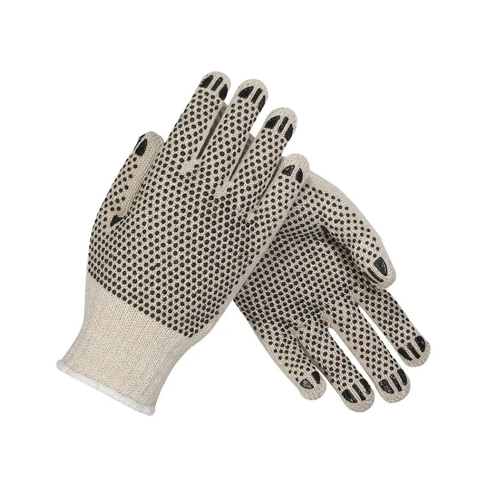PIP PVC Coating Cotton/Polyester Gloves, Natural/Black, Small, 12/Pr (36-110PDD/S)