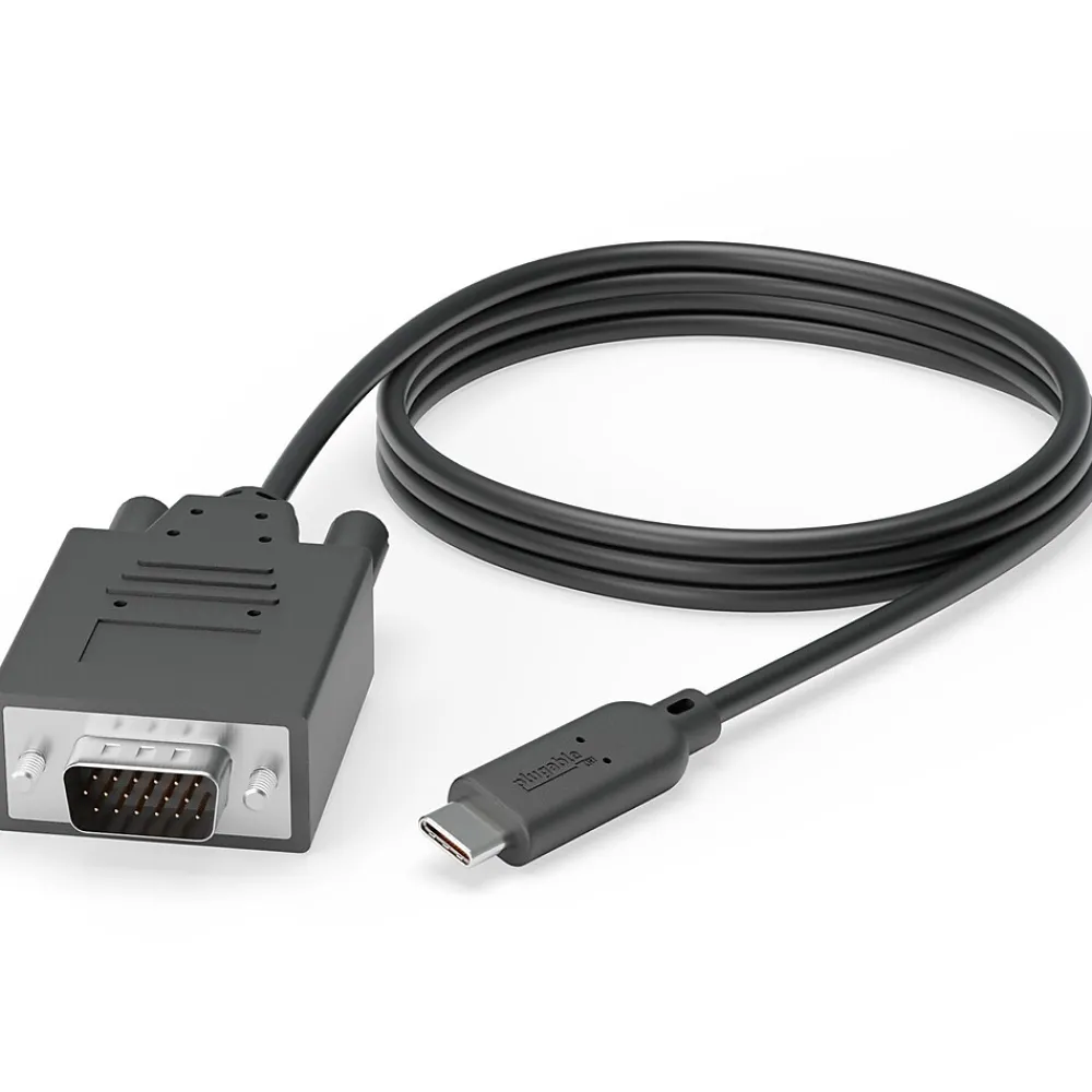 Plugable 6' VGA to USB-C Video Cable, Male to Male, Black (USBC-VGA-CABLE)