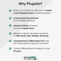30W GaN USB C Charger Block, White (PS-30C1W)<Plugable Best