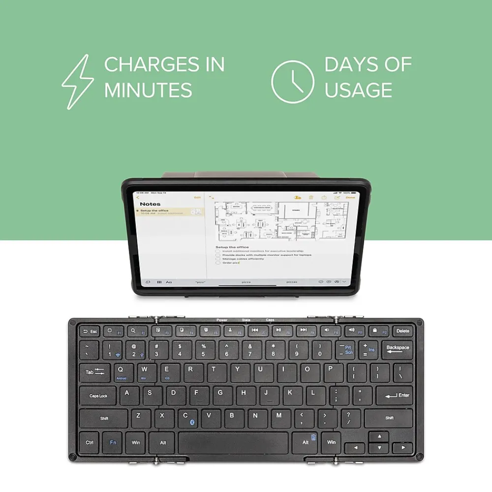 Online Plugable Wireless Keyboard and Case, Black (BT-KEY3XL)
