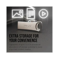 Sale PNY Elite-X 128GB USB 3.2 Type A Flash Drive, Silver (P-FDI128ELTX-GE)