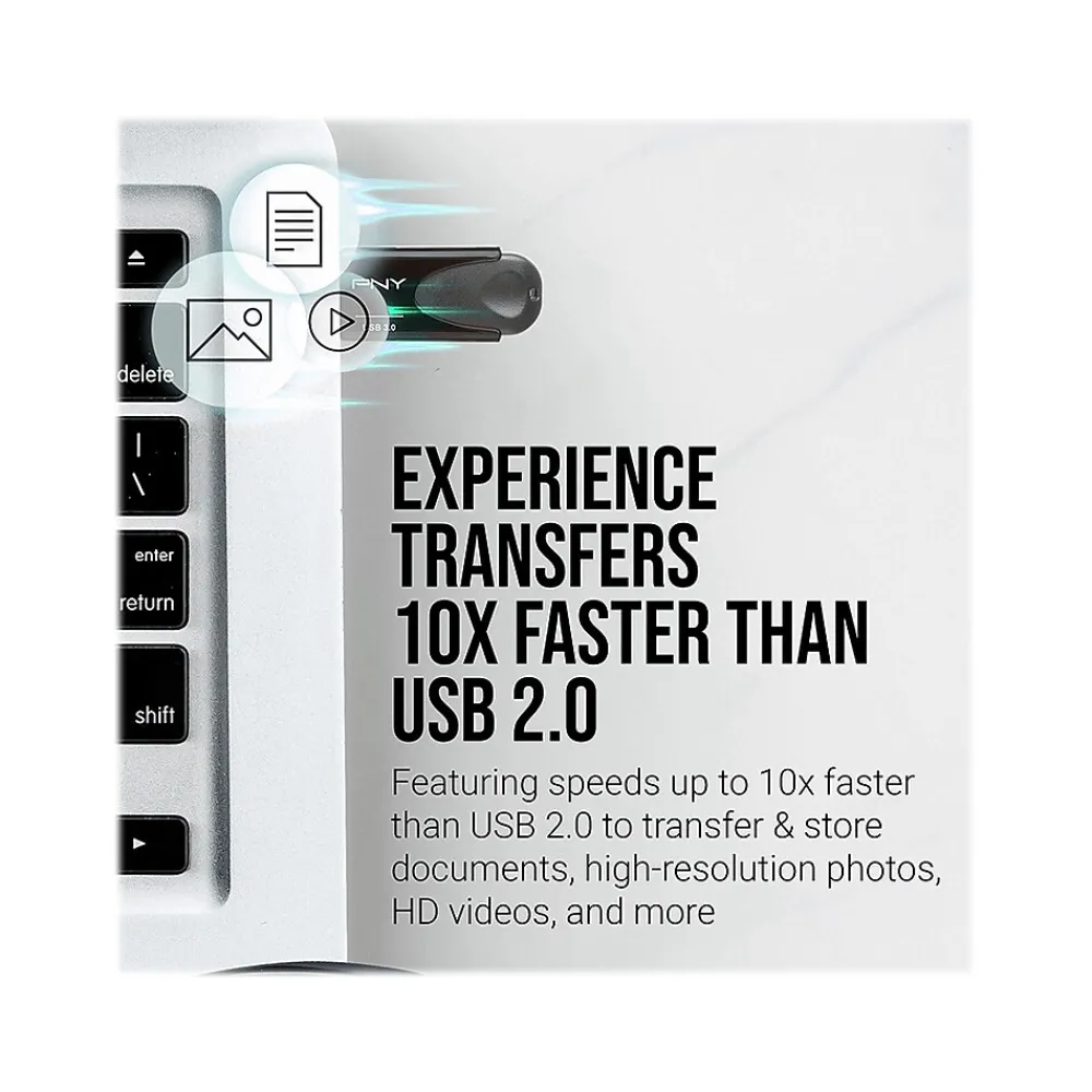 Discount PNY Turbo Attache 4 256GB USB 3.0 Type A Flash Drive, Black (P-FD256TBAT4A-G)