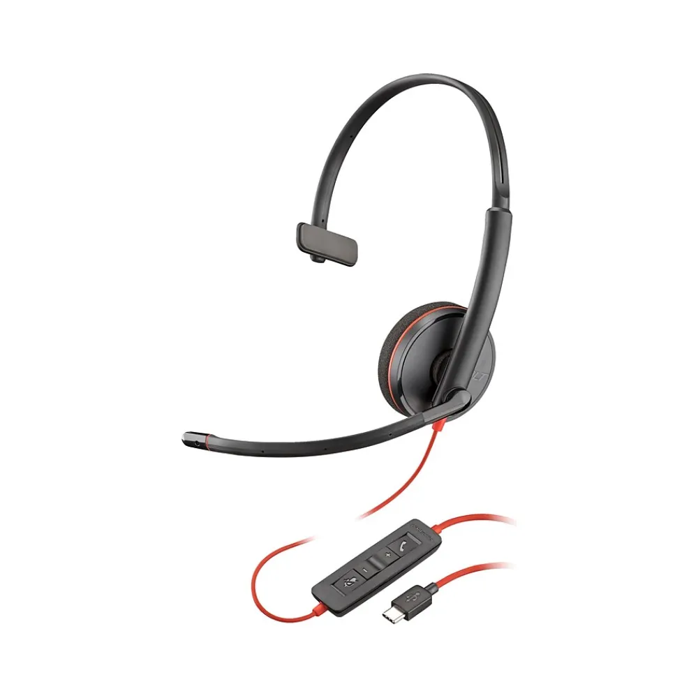 Hot Poly Blackwire 3210 Mono Headset, USB-C/USB-A, UC Certified, Bulk (8X2J8A6)