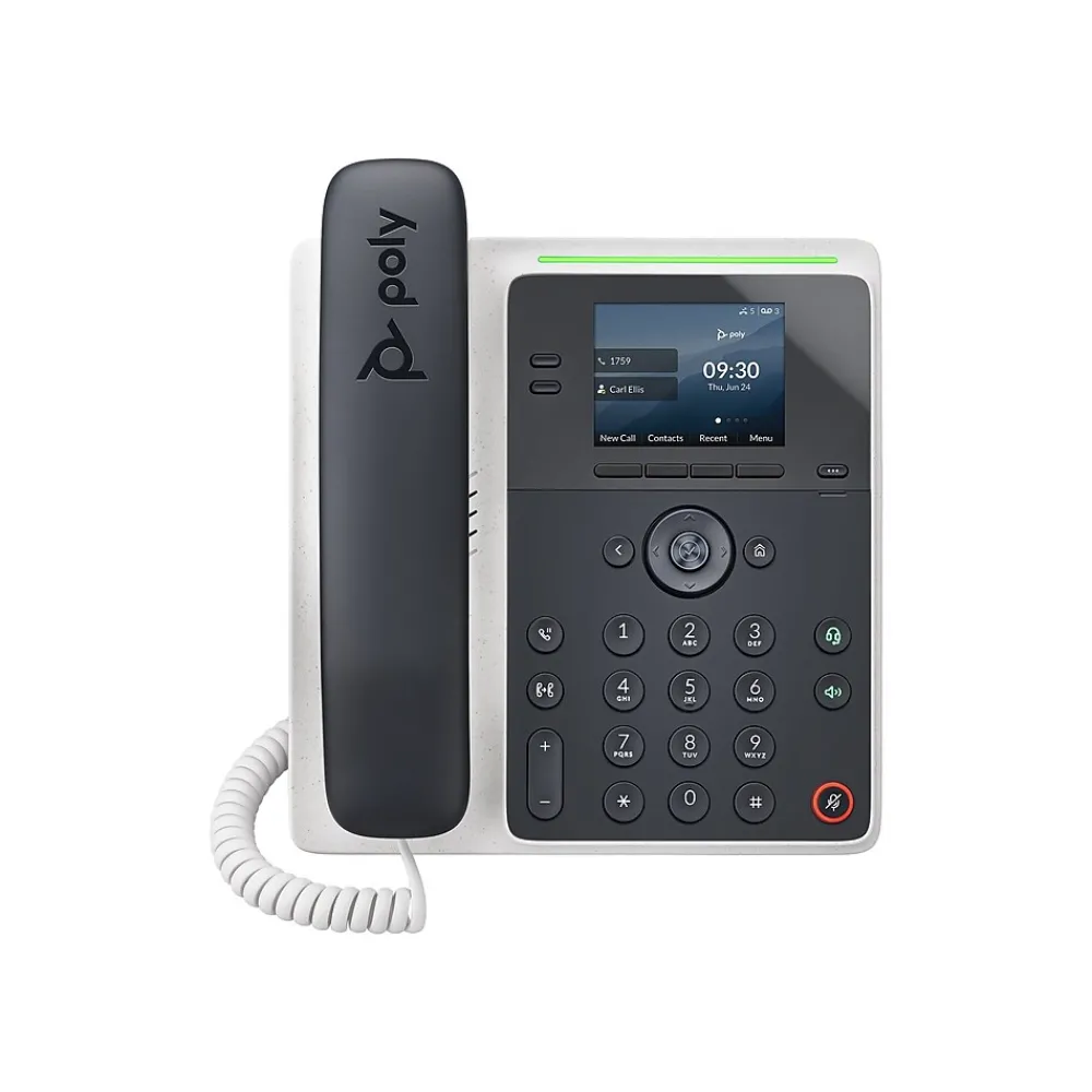 Poly Edge E100 Corded Conference Telephone, Black/White (2200-86980-025)