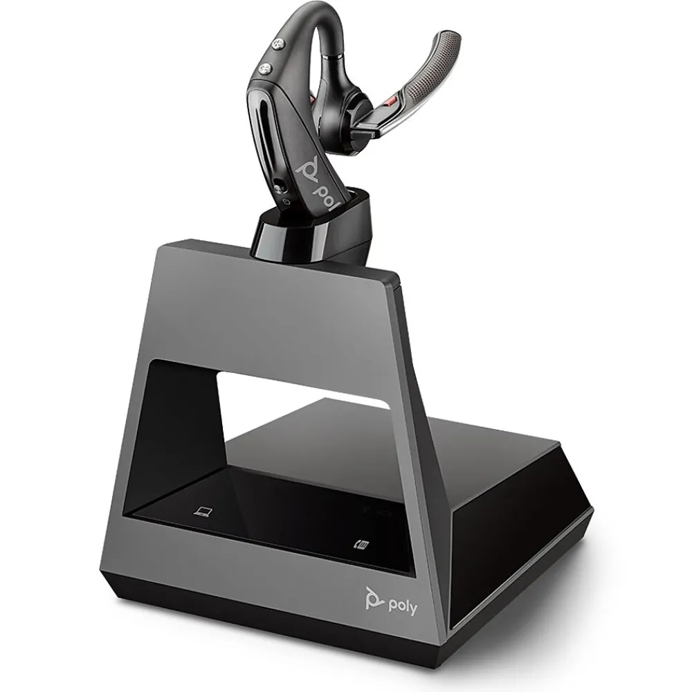 Poly Voyager 5200 Office Over-the-Ear Bluetooth Headset, Black (7D793AA#ABA)