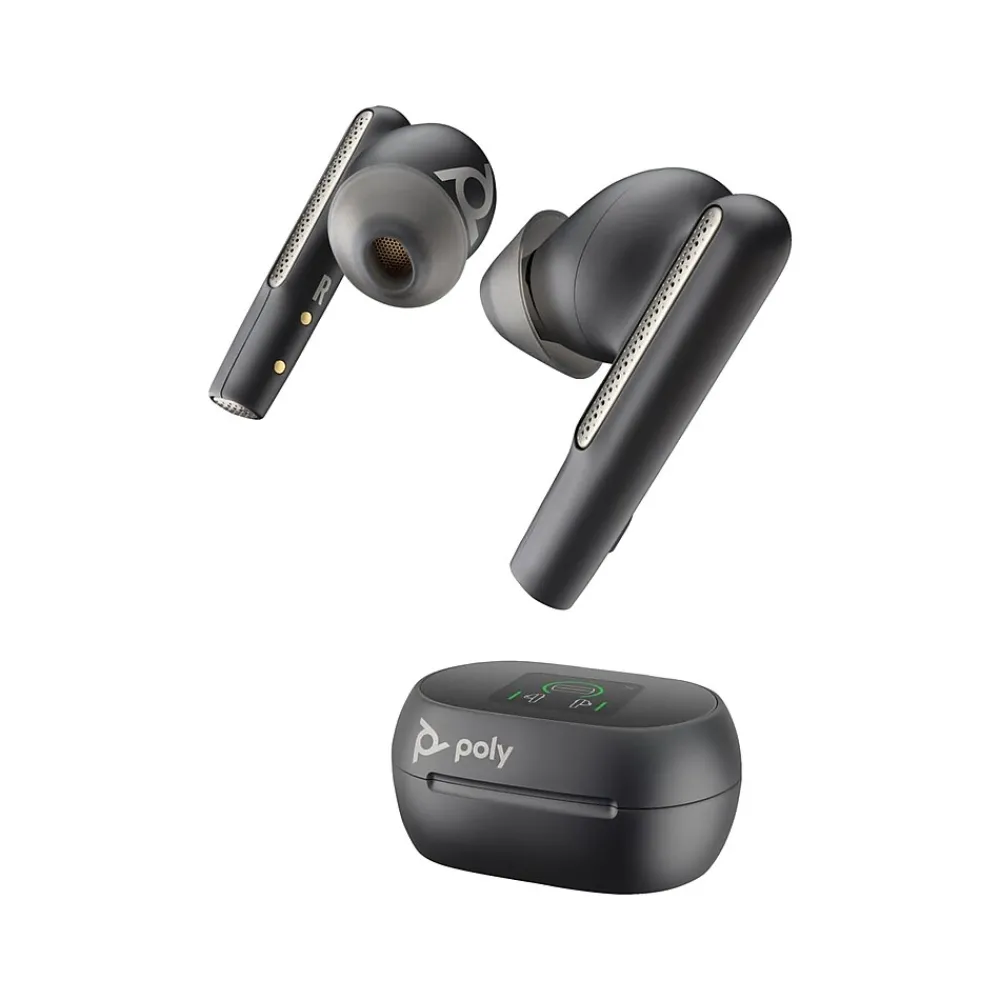 Voyager Free 60+ UC Wireless Noise Cancelling Bluetooth Earbuds, USB-A, MS Certified, Carbon Black (7Y8G9AA)<Poly Sale