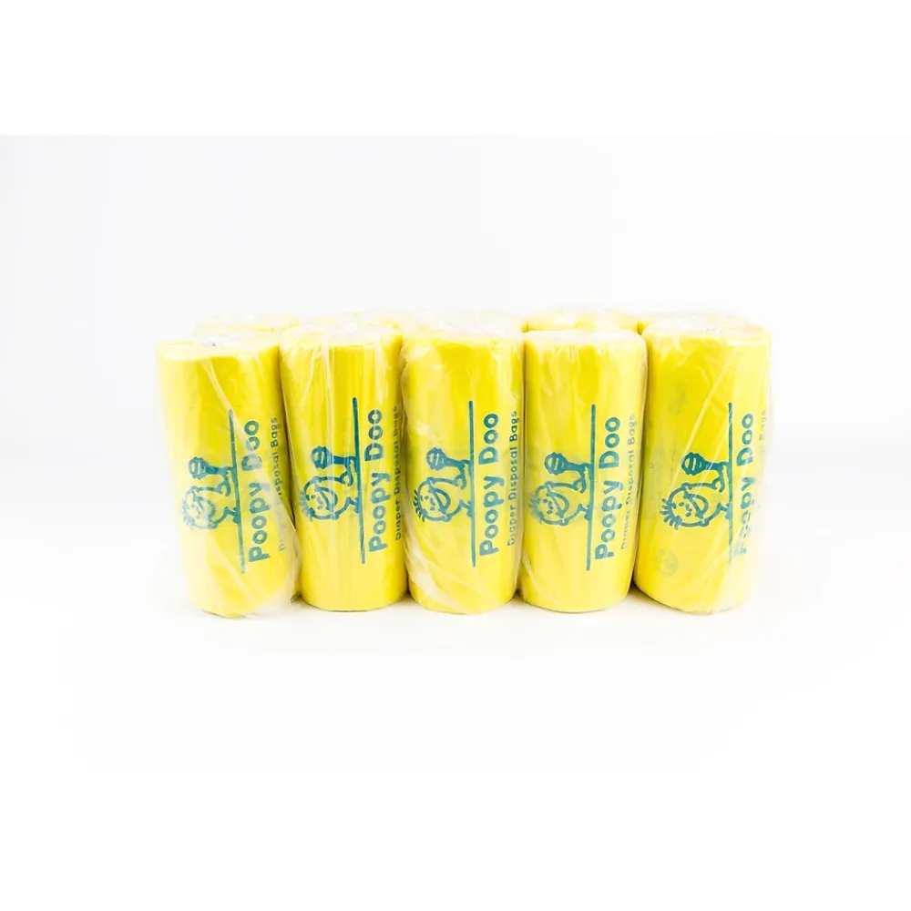 Diaper Disposal Trash Bags, Yellow, 10 Rolls/Case (PD-10-200)<Poopy Doo New