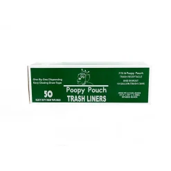 Super Heavy 13 gal. Trash Bags, Black, 50 Bags/Box (PP-13-Gal)<Poopy Pouch New