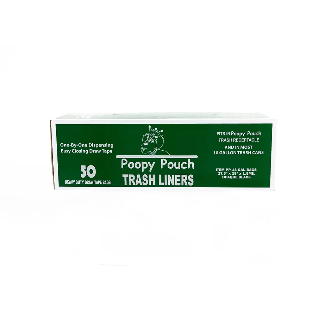Super Heavy 13 gal. Trash Bags, Black, 50 Bags/Box (PP-13-Gal)<Poopy Pouch New