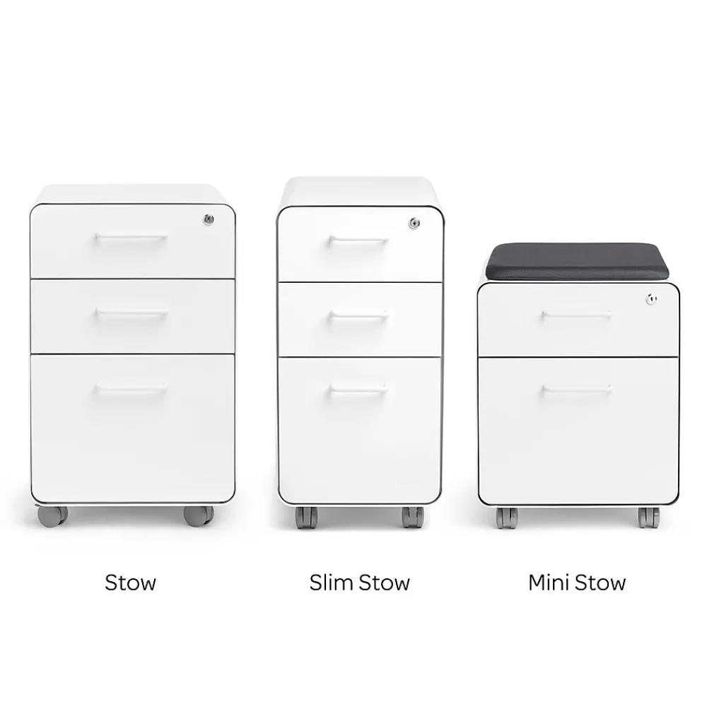 File Cabinets*Poppin Black Mini Stow 2-Drawer Vertical File Cabinet, Rolling, Black (104730)
