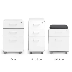 File Cabinets*Poppin Black Slim Stow 3-Drawer Vertical File Cabinet, Black (104666)