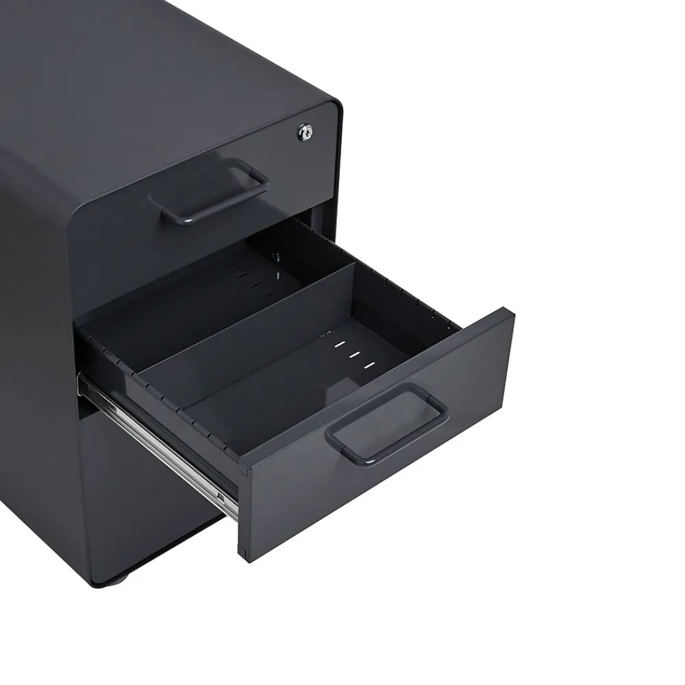 File Cabinets*Poppin Stow 3 Drawer Vertical File, Charcoal, Letter/Legal, 15.75''W (103536)