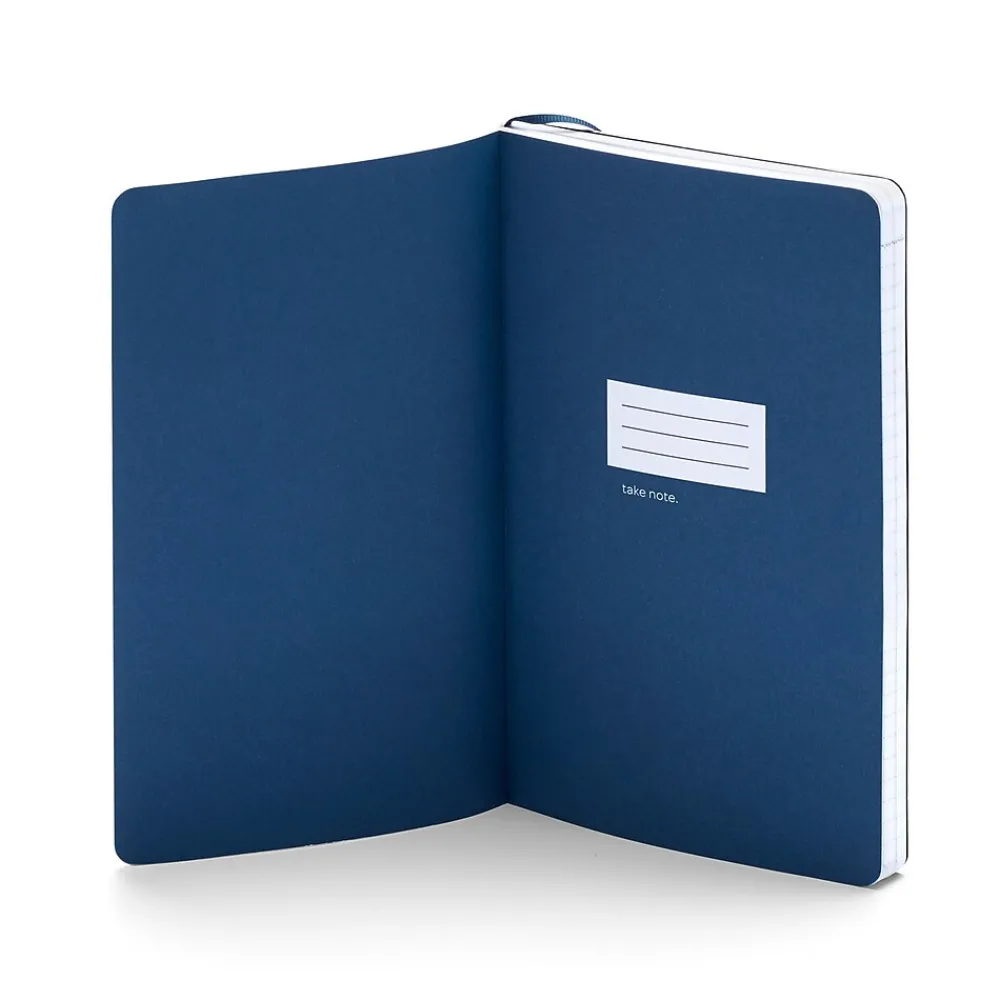 Subject Notebooks|Poppin Subject Notebooks, 5" x 8.25", College Ruled, 86 Sheets, Blue, 28/Carton (100358-MC)