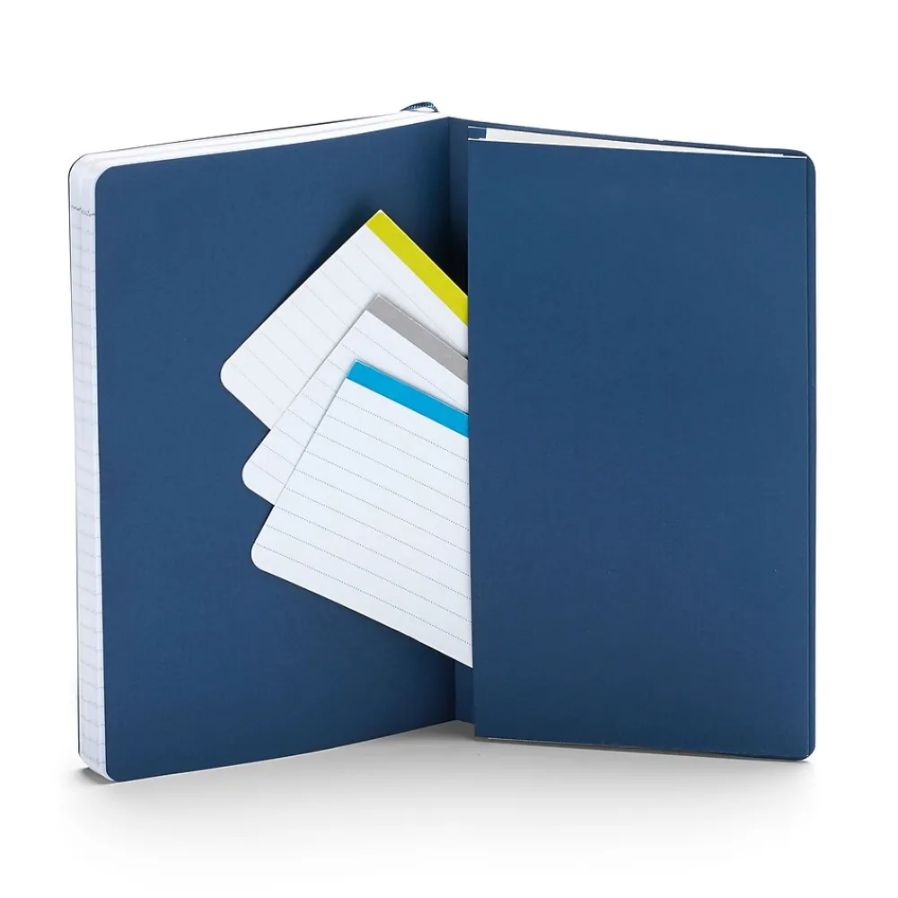 Subject Notebooks|Poppin Subject Notebooks, 5" x 8.25", College Ruled, 86 Sheets, Blue, 28/Carton (100358-MC)