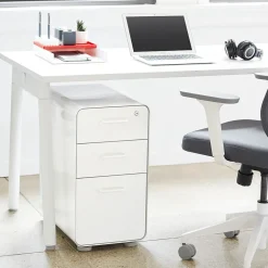 File Cabinets*Poppin White Slim Stow 3-Drawer Vertical File Cabinet, White (104667)