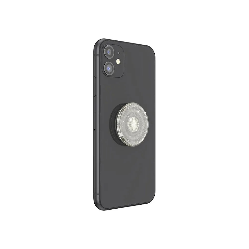 PopSockets PopGrip Clear Glitter Silver Universal Grip (805149)
