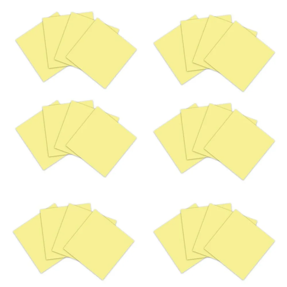 Post-It Notes*Post-it 100% Recycled Paper Super Sticky Notes, 3" x 3", Canary Collection, 70 Sheets/Pad, 24 Pads/Pack (654R-24SSCY-CP)