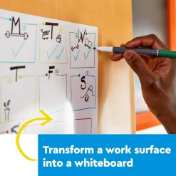 Dry Erase*Post-it Easy Erase Plastic Adhesive Dry-Erase Whiteboard, 6' x 4' (FWS6X4)