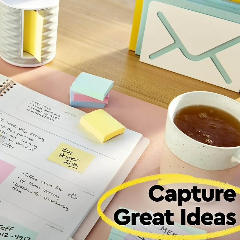 Post-It Notes*Post-it Notes, 1 3/8" x 1 7/8", Collection, 100 Sheet/Pad, 12 Pads/Pack (653-YW) Canary