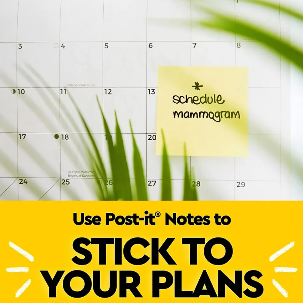 Sticky Notes*Post-it Notes, 3" x 5", Canary Collection, Lined, 100 Sheet/Pad, 12 Pads/Pack (635YW)