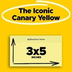 Post-It Notes*Post-it Notes, 3" x 5", Canary Collection, 90 Sheet/Pad, 24 Pads/Pack (65524VADB)