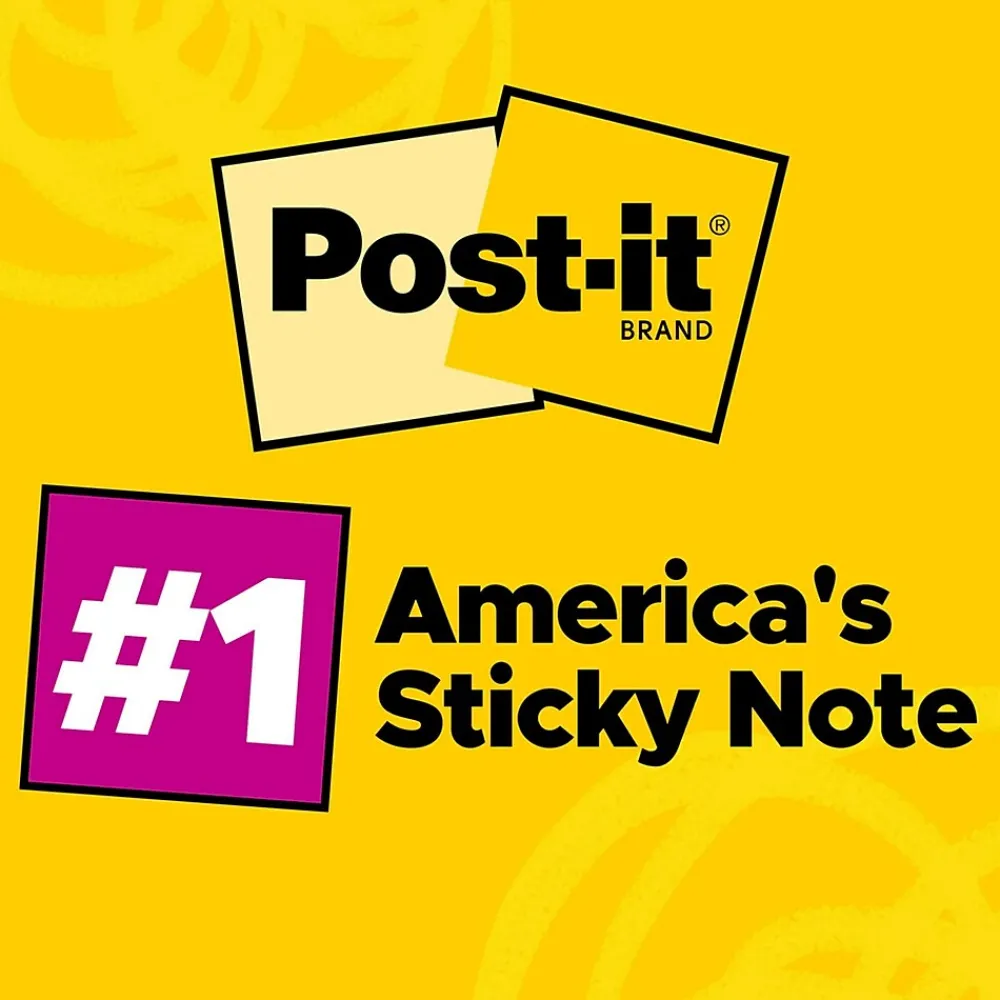 Post-It Notes*Post-it Notes, 3" x 3", Canary Collection, 100 Sheet/Pad, 18 Pads/Pack (654144B) Canary Yellow/Poptimistic Collection