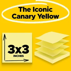 Post-It Notes*Post-it Recycled Pop-up Notes, 3" x 3", Canary Collection, 100 Sheet/Pad, 12 Pads/Pack (R330RP12YW) Canary Yellow