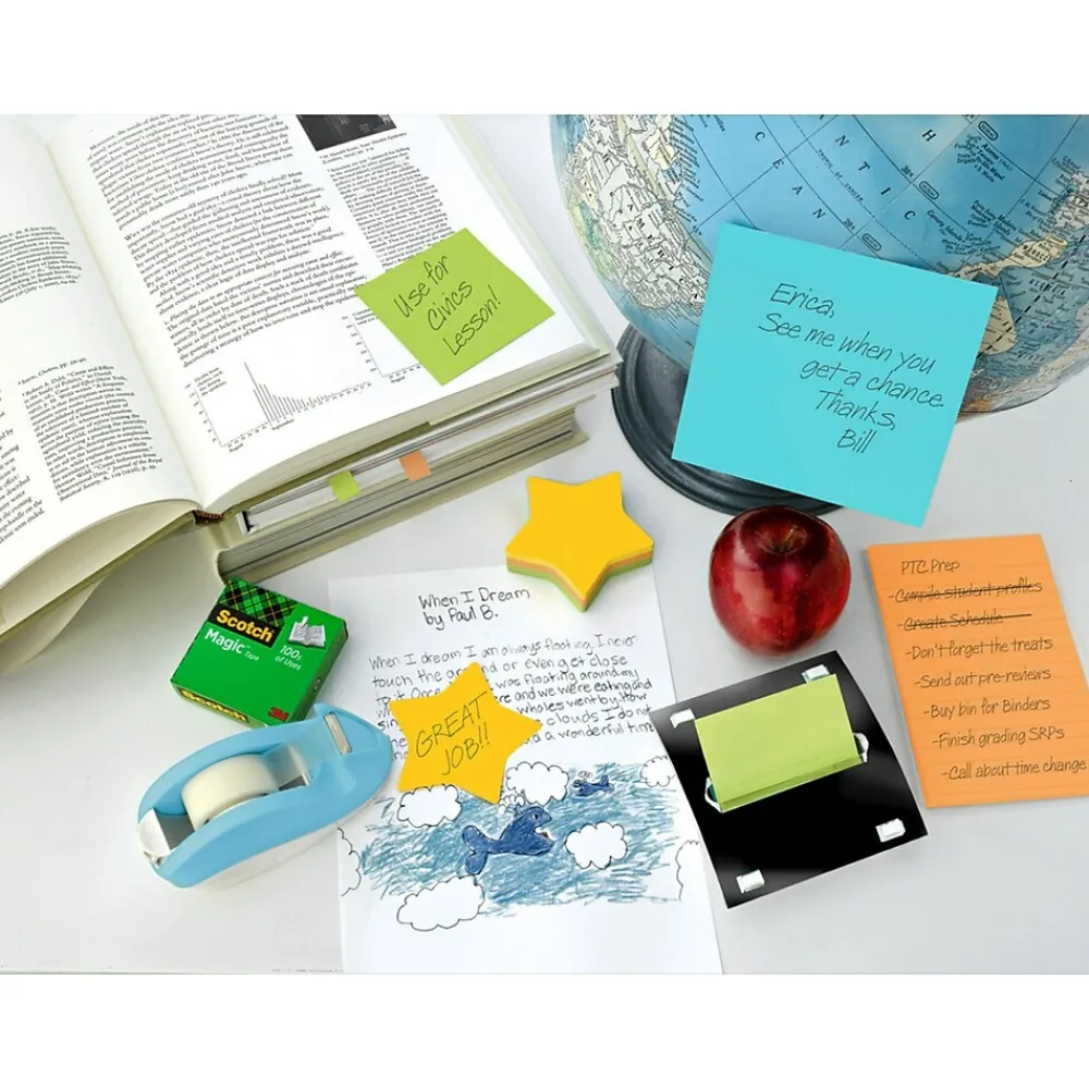 Post-It Notes*Post-it ® Star-Shaped Notes, 2.6" x 2.6" Assorted Colors, 75 Sheets/Pad, 2 Pads/Pack (7350-STR)