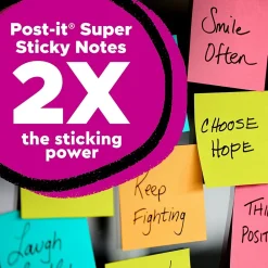 Post-It Notes*Post-it Super Sticky Notes, Assorted Sizes, Energy Boost, Lined & Unlined, 45 Sheets/Pad , 13 Pads/Pack (4623-13SSAU)