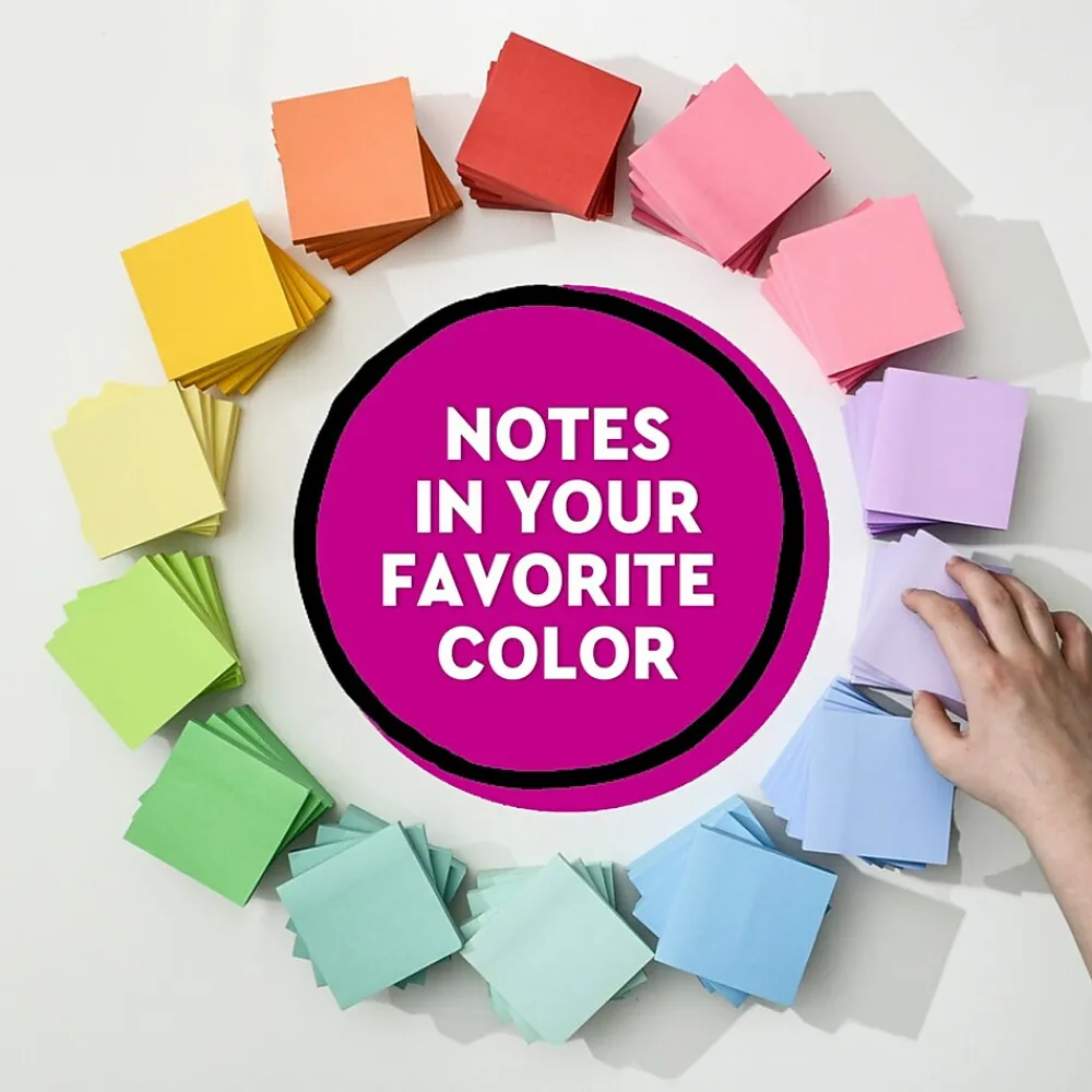 Post-It Notes*Post-it Super Sticky Notes, 3" x 3", Saffron, 90 Sheet/Pad, 5 Pads/Pack (654-5SSRR) Red