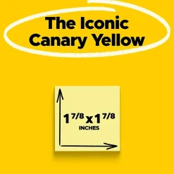 Sticky Notes*Post-it Super Sticky Notes, 1 7/8" x 1 7/8", Canary Collection, 90 Sheet/Pad, 10 Pads/Pack (62210SSCY)