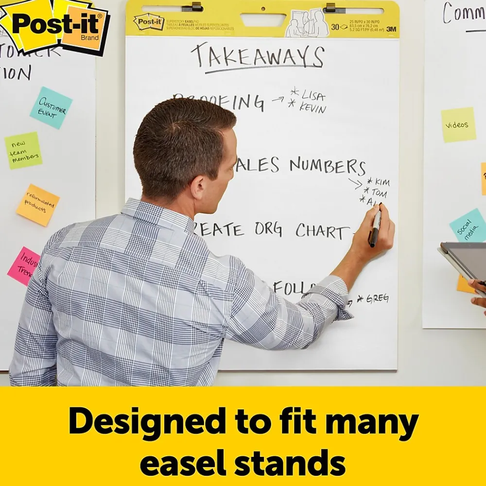 Easel Paper Pads*Post-it Super Sticky Wall Easel Pad, 20" x 23", 20 Sheets/Pad, 2 Pads/Pack (566)