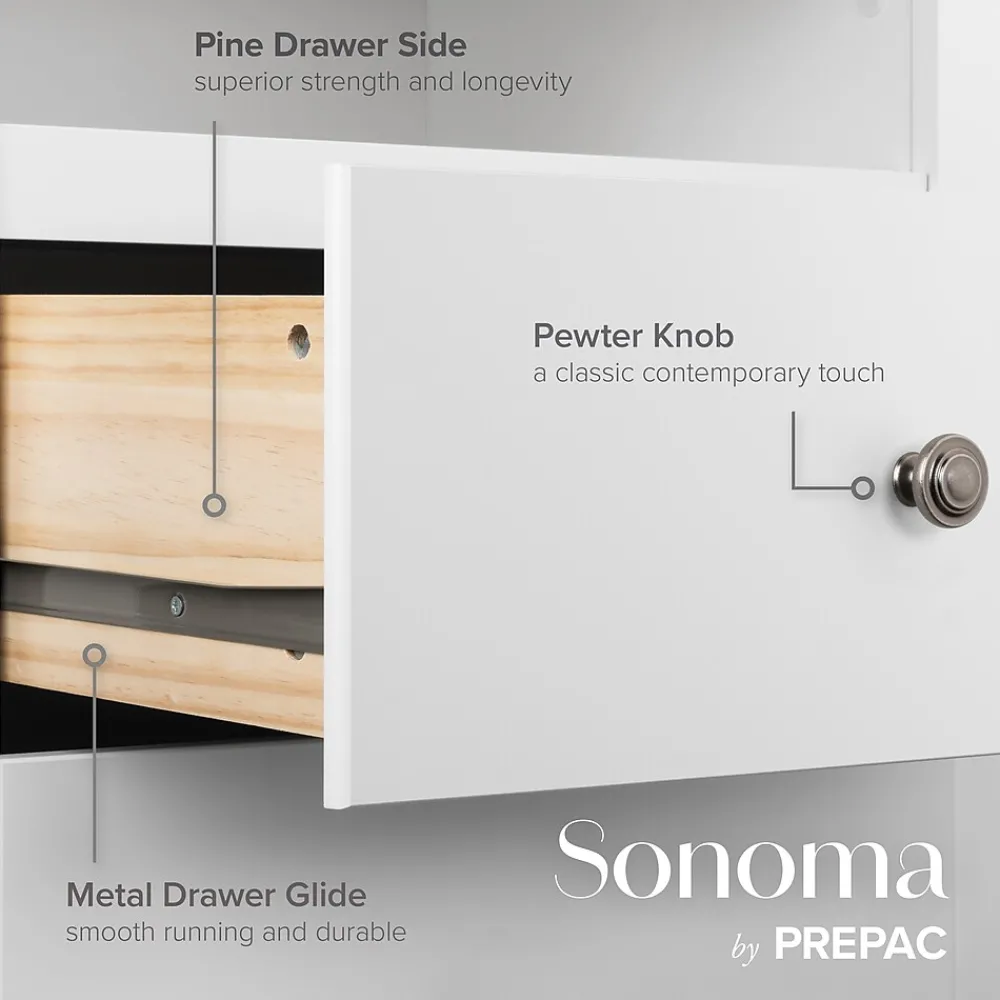 Storage Cabinets*Prepac 29" Monterey 6 Drawer Dresser, White (WDC-6330-K)