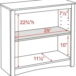 Bookcases*Prepac ™ 2 Shelf Bookcase, Oak