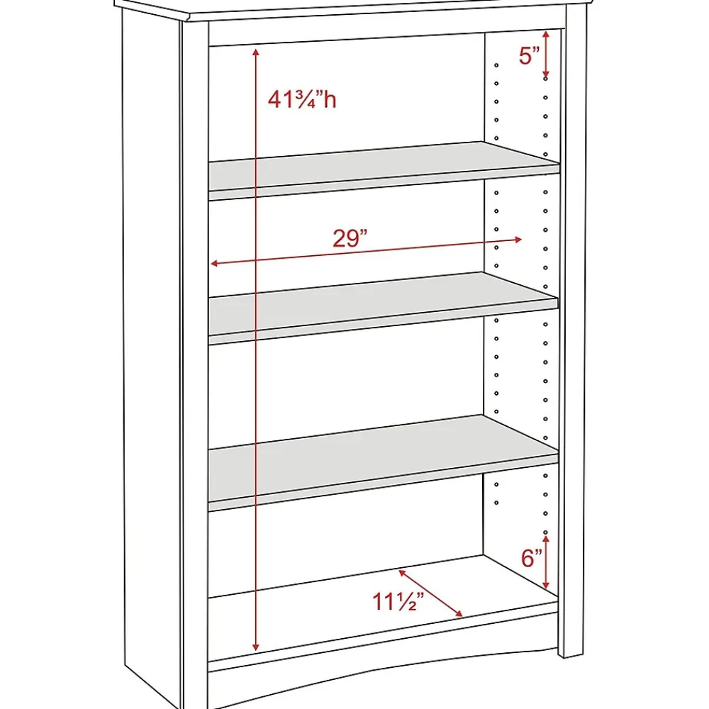 Bookcases*Prepac ™ 4 Shelf Bookcase, Oak
