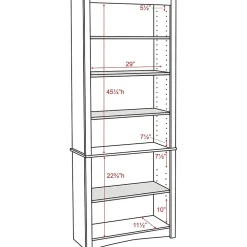 Bookcases*Prepac ™ 6 Shelf Bookcase, Oak