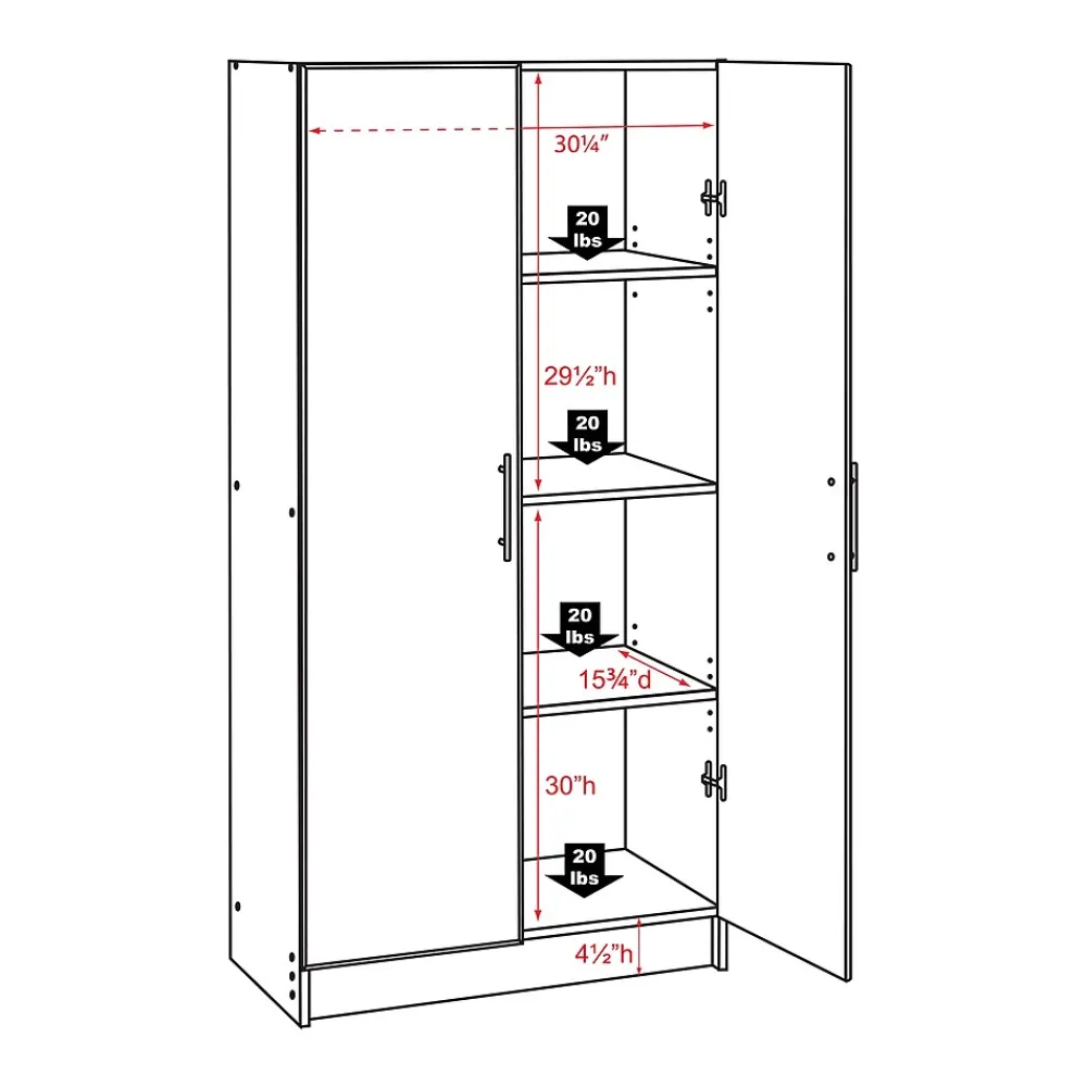Storage Cabinets*Prepac Elite 32" Storage Cabinet, Espresso (EES-3264)