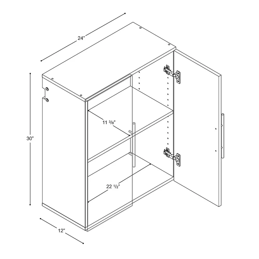 Storage Cabinets*Prepac ™ HangUps 24" Laminate Upper Storage Cabinet, Light Gray (GSUW-0706-1)