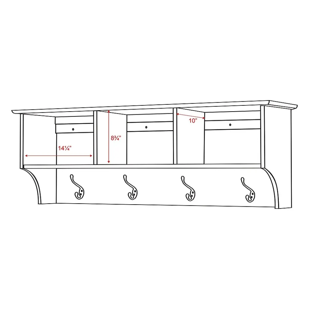 Shelving*Prepac ™ Sonoma Entryway Cubbie Shelf, 48" x 11.5", White