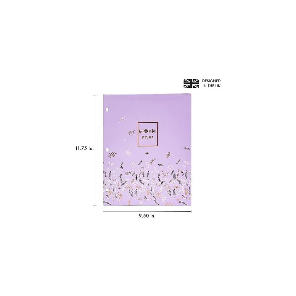 Pocket Folders|Pukka Pad Rochelle & Jess 3-Hole Punched 2-Pocket Portfolio Folders, Assorted Colors, 6/Pack (9108-ROC)