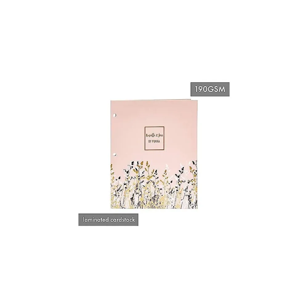 Pocket Folders|Pukka Pad Rochelle & Jess 3-Hole Punched 2-Pocket Portfolio Folders, Assorted Colors, 6/Pack (9108-ROC)