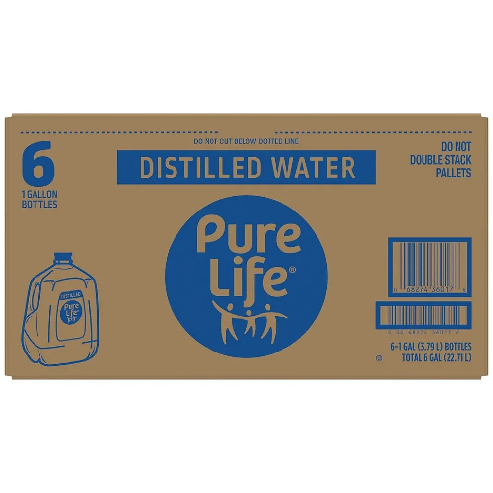 Pure Life Distilled Water, 128 oz. Bottle, 6/Pack (NLE12532472X)