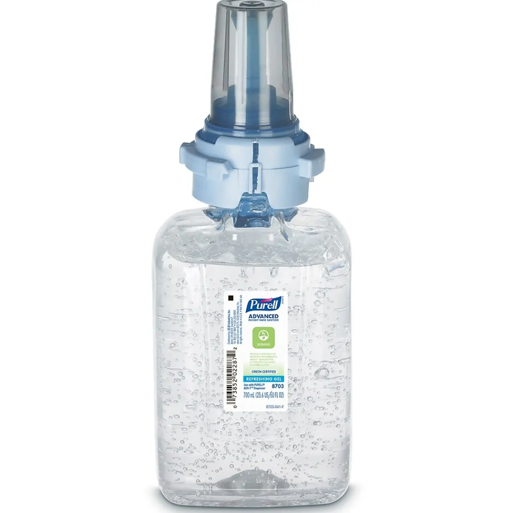 Advanced Gel Hand Sanitizer Refill for ADX 7 Dispenser, 700 mL., 4/Carton (8703-04)<Purell