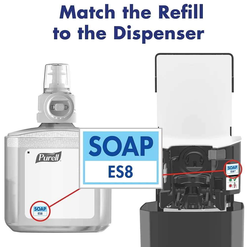 HEALTHY SOAP Foaming Hand Soap Refill for ES8 Dispenser, 1200 ml, 2/Carton (7772-02)<Purell Best