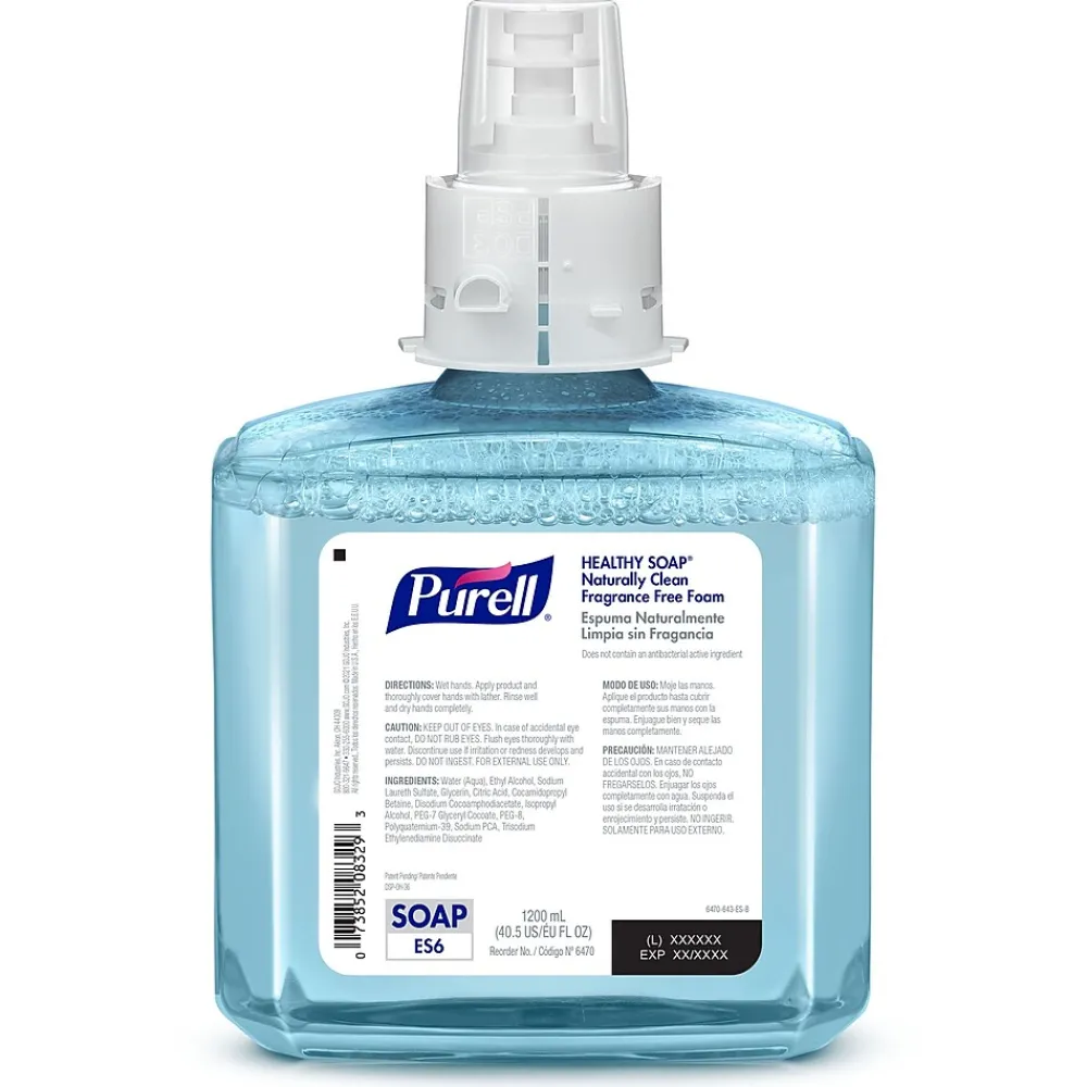 HEALTHY SOAP Foaming Hand Soap Refill for ES6 Dispenser, 1200 ml, 2/Carton (6470-02)<Purell Sale
